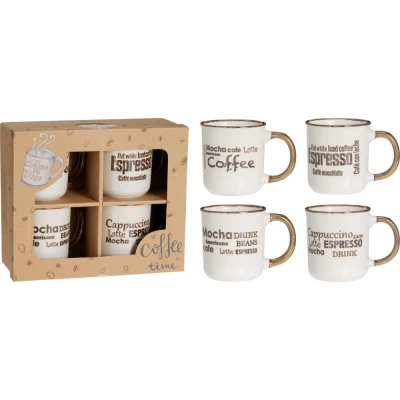Excellent Houseware Sada hrnků kamenina 4 ks 200 ml
