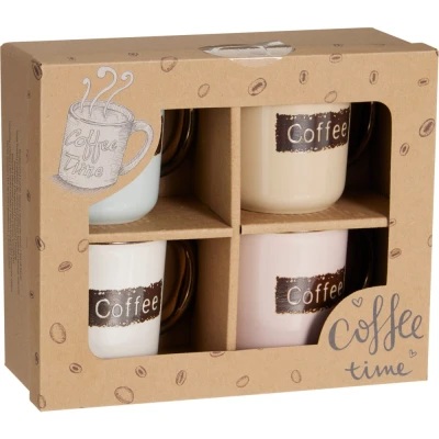 Excellent Houseware Sada hrnků na kávu 4 ks kamenina 200 ml