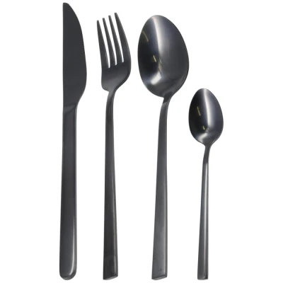 Excellent Houseware Sada příborů nerez 16 ks černá