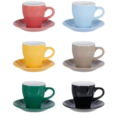 Excellent Houseware Sada šálků s podšálky kamenina 12 ks 240 ml