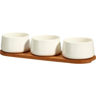 Excellent Houseware Sada servírovacích misek porcelán 4 ks bílá