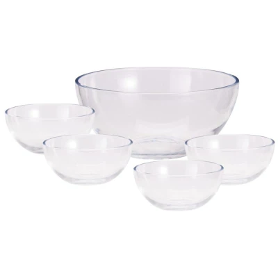 Excellent Houseware Sada skleněných misek 5 ks čirá