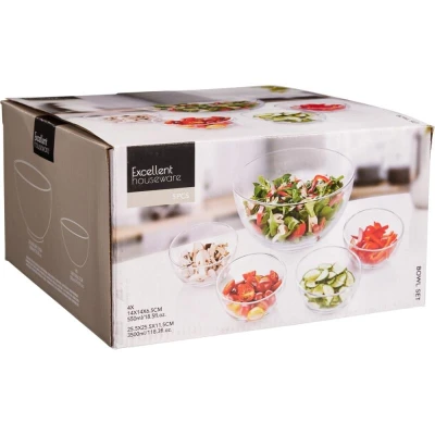 Excellent Houseware Sada skleněných misek 5 ks čirá