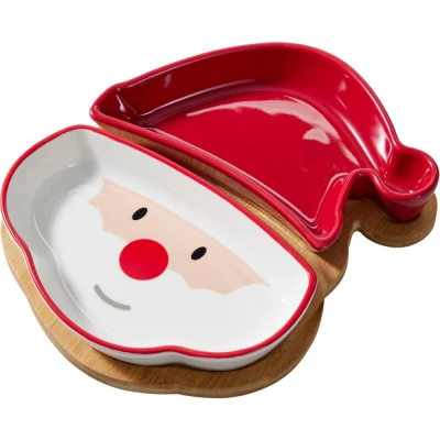Excellent Houseware Servírovací sada 3 ks s vánočními motivy Santa