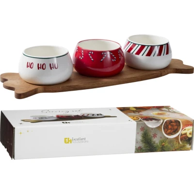 Excellent Houseware Servírovací sada 4 ks s vánočním motivem