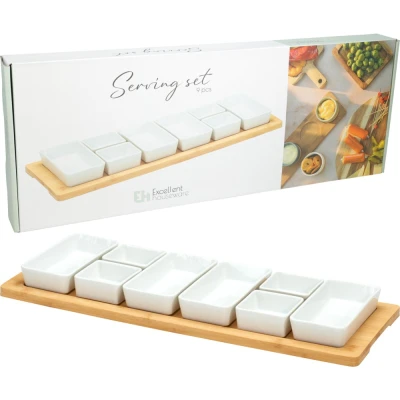 Excellent Houseware Servírovací sada porcelánová 9 ks bílá