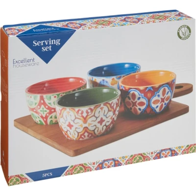 Excellent Houseware Servírovací sada z kameniny 5 ks