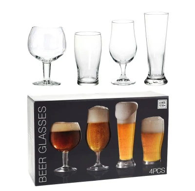 Excellent Houseware Sklenice na pivo sada 4 ks čiré sklo
