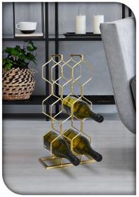 Excellent Houseware Stojan na víno kovový 8 lahví zlatá