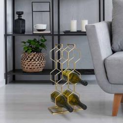 Excellent Houseware Stojan na víno kovový 8 lahví zlatá