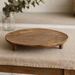 Excellent Houseware Tác servírovací 37 cm mangové dřevo