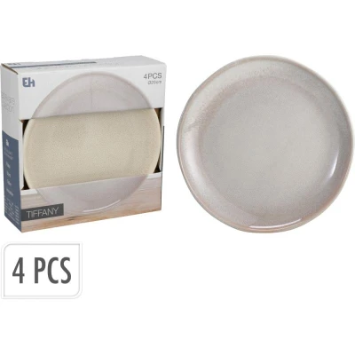Excellent Houseware Talíř dezertní sada 4 ks pr. 20 cm béžová