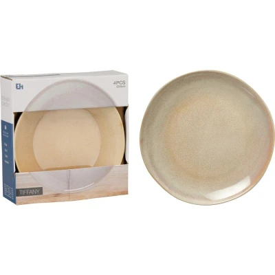 Excellent Houseware Talíř mělký sada 4 ks pr. 28 cm béžová
