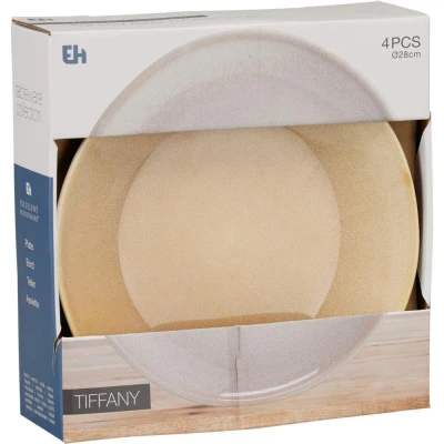 Excellent Houseware Talíř mělký sada 4 ks pr. 28 cm béžová