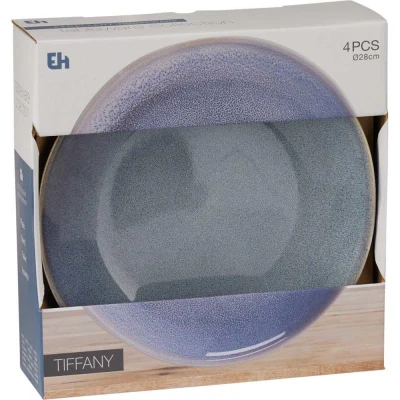 Excellent Houseware Talíř mělký sada 4 ks pr. 28 cm modrá