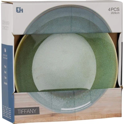Excellent Houseware Talíř mělký sada 4 ks pr. 28 cm zelená