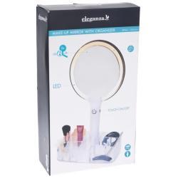 Excellent Kosmetické zrcátko s LED osvětlením a organizérem 18 x 34,5 cm
