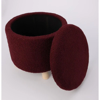 Excellent Taburet s úložným prostorem TEDDY 40 x 37 cm červená burgundy