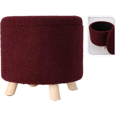Excellent Taburet s úložným prostorem TEDDY 40 x 37 cm červená burgundy