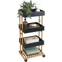 Excellent Pojízdný regál do koupelny 4 police 88 cm