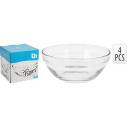 Excellent Sada servírovacích misek 4 ks průměr 14 cm sklo