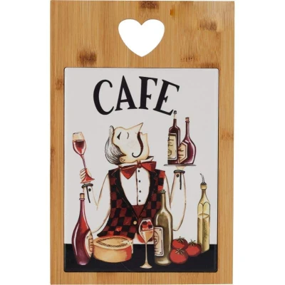 Excellent Sevírovací prkénko s keramickou kachlí CAFE