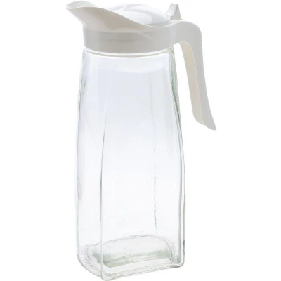Excellent Houseware Skleněná konvice na čaj i vodu 1,5 l bílá