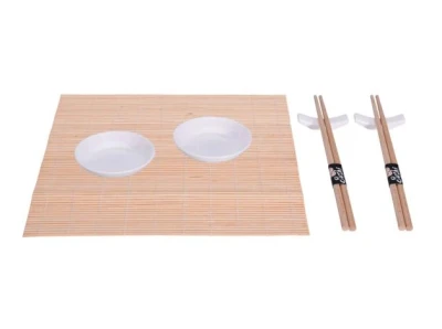 Excellent Sushi set porcelán / bambus sada 7 ks bílá