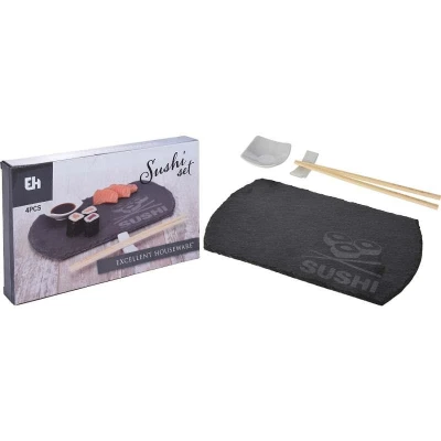 Excellent Sushi set porcelán/břidlice/bambus sada 4ks Excellent Sushi set porcelán/břidlice/bambus sada 4ks