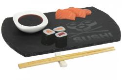 Excellent Sushi set porcelán/břidlice/bambus sada 4ks