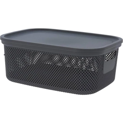 Excellent Úložný koš s víkem 12 l černá Excellent Úložný koš s víkem 12 l černá