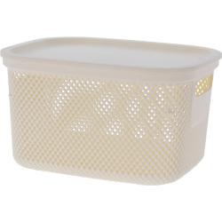 Excellent Úložný plastový koš s víkem 6 litrů béžová
