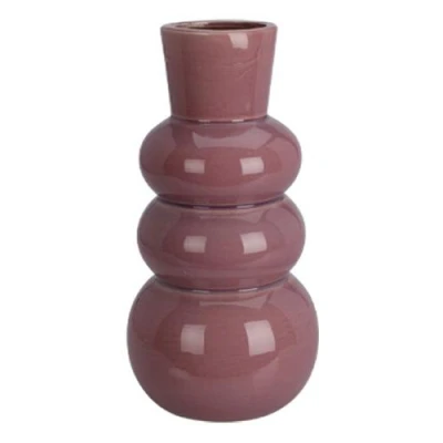 Excellent Houseware Váza 3 bubliny 25 cm fialová