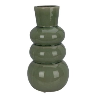 Excellent Houseware Váza 3 bubliny 25 cm zelená