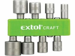 EXTOL-CRAFT Klíče nástrčné do vrtačky, 8ks, 5-5,5-6-7-8-10-11-13mm, 1/4" šestihran, CrV