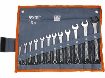 EXTOL-PREMIUM Klíče očkoploché, sada 12ks, 6-7-8-9-10-11-12-13-14-17-19-22mm, CrV EXTOL-PREMIUM Klíče očkoploché, sada 12ks, 6-7-8-9-10-11-12-13-14-17-19-22mm, CrV