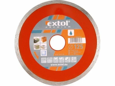 EXTOL-PREMIUM Kotouč diamantový řezný celoobvodový, 115x22,2mm, mokré řezání