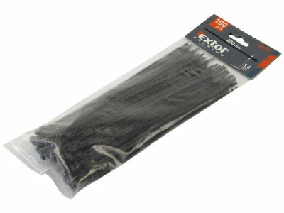 EXTOL-PREMIUM Pásky na vodiče černé, 280x3,6mm, 100ks, NYLON EXTOL-PREMIUM Pásky na vodiče černé, 280x3,6mm, 100ks, NYLON