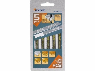 EXTOL-PREMIUM Plátky do přímočaré pily 5ks, 75x2,5mm, úchyt UNIVERSAL, HCS EXTOL-PREMIUM Plátky do přímočaré pily 5ks, 75x2,5mm, úchyt UNIVERSAL, HCS