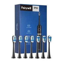 Fairywill Sonický zubní kartáček se sadou hlavic a pouzdrem FW-P11 (černý)