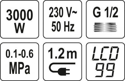 Fala Baterie nástěnná s ohřevem vody a sprchou KATLA-4 3kW