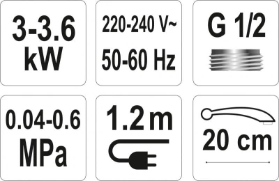 Fala Baterie nástěnná s elektrickým ohřívačem vody (20cm)