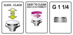 Fala Výpusť umyvadlová S klik/klak plast/chrom