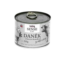FALCO SENSE Cat daněk a hovězí kousky svaloviny, konzerva 200 g FALCO SENSE Cat daněk a hovězí kousky svaloviny, konzerva 200 g