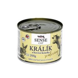 FALCO SENSE Cat králík a hovězí kousky svaloviny, konzerva 200 g FALCO SENSE Cat králík a hovězí kousky svaloviny, konzerva 200 g