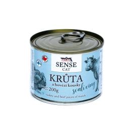 FALCO SENSE Cat krůta a hovězí kousky svaloviny, konzerva 200 g FALCO SENSE Cat krůta a hovězí kousky svaloviny, konzerva 200 g