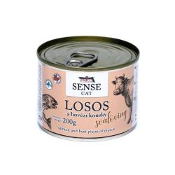 FALCO SENSE Cat losos a hovězí kousky svaloviny, konzerva 200 g FALCO SENSE Cat losos a hovězí kousky svaloviny, konzerva 200 g