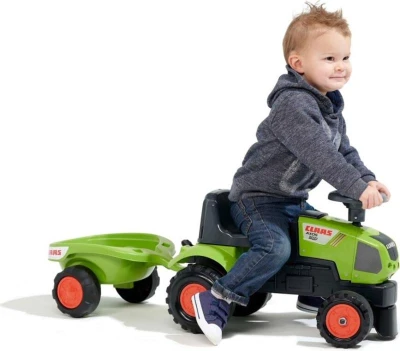 Falk Odrážedlo 1012B Baby Claas Axos s vlečkou