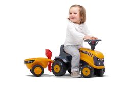 Falk Odrážedlo 215C Baby JCB žlutý s vlečkou a lopatkou s hrabičky