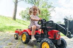Falk Šlapací traktor 2030M Red Supercharger pedal charger s odpojitelnou vlečkou